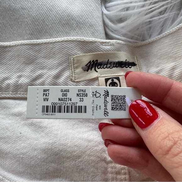 NWT Madewell Low-Slung Baggy Jeans in Vintage Ivory - Picture 9 of 14